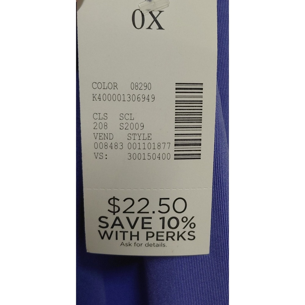 Catherines Womens 0X 14/16W Blue Scoop Neck Sleeveless Tank Top NWT - Picture 6 of 9
